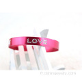 L’AMOUR des mots Multi couleur Bracelet large Aluminium métal bracelets